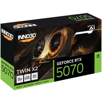 Tarjeta Gráfica Inno3D GeForce RTX 5070 TWIN X2 12GB GDDR7 Reflex 2 RTX AI DLSS4 Tarjeta Gráfica Inno3D GeForce RTX 5070 TWIN X2 12GB GDDR7 Reflex 2 RTX AI DLSS4