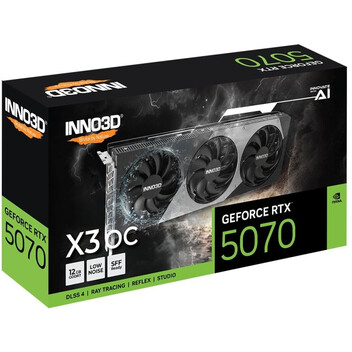 Tarjeta Gráfica Inno3D GeForce RTX 5070 X3 OC 12GB GDDR7 Reflex 2 RTX AI DLSS4
