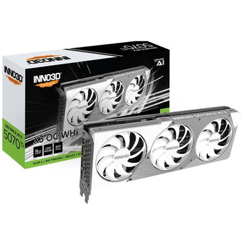 Tarjeta Gráfica Inno3D GeForce RTX 5070 Ti X3 OC 16GB GDDR7 Reflex 2 RTX AI DLSS4 Blanca