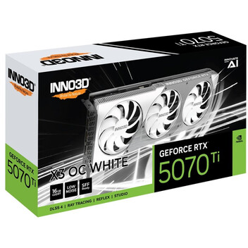 Tarjeta Gráfica Inno3D GeForce RTX 5070 Ti X3 OC 16GB GDDR7 Reflex 2 RTX AI DLSS4 Blanca