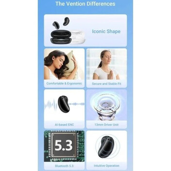 Vention Tiny T11 NBJW0 Auriculares Bluetooth con Estuche de Carga y Autonomía de 8h Blancos