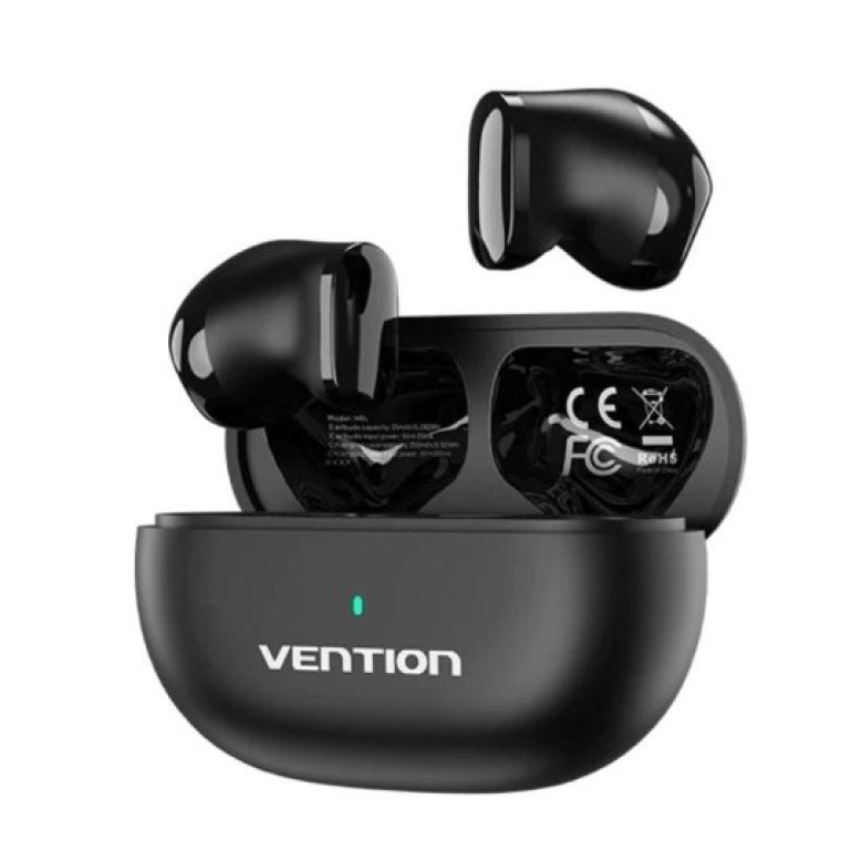 Vention Tiny T12 NBLB0 Auriculares Bluetooth con Estuche de Carga y Autonomía de 6h Negros