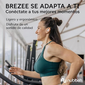 Nubbeh Breeze Auricular Sport 2 en 1 Inalambrico 60mah/400mah Blanco