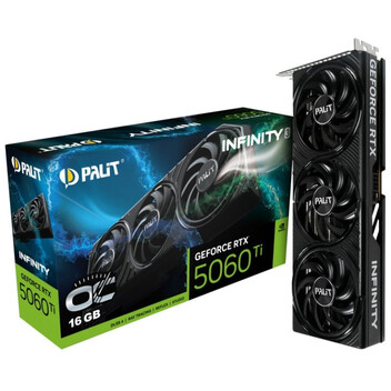 Tarjeta Gráfica Palit GeForce RTX 5060 Ti Infinity 3 OC GDDR7 triple ventilador Reflex 2 RTX AI DLSS Tarjeta Gráfica Palit GeForce RTX 5060 Ti Infinity 3 OC GDDR7 triple ventilador Reflex 2 RTX AI DLSS