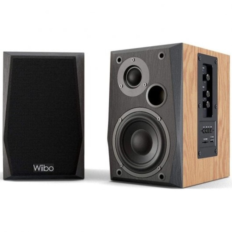 Wiibo Neo 50 Altavoces Estantería Bluetooth Activos 50W Pareja Nogal