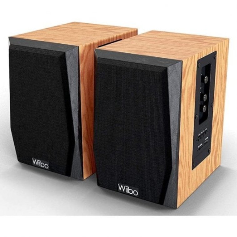 Wiibo Neo 50 Altavoces Estantería Bluetooth Activos 50W Pareja Nogal