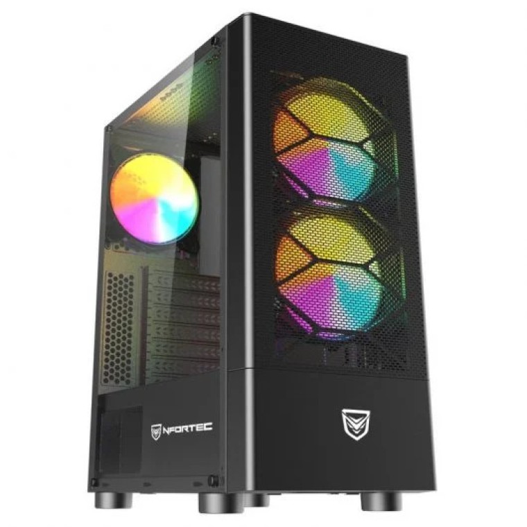 Nfortec Caelum Black RGB Cristal Templado USB 3.0