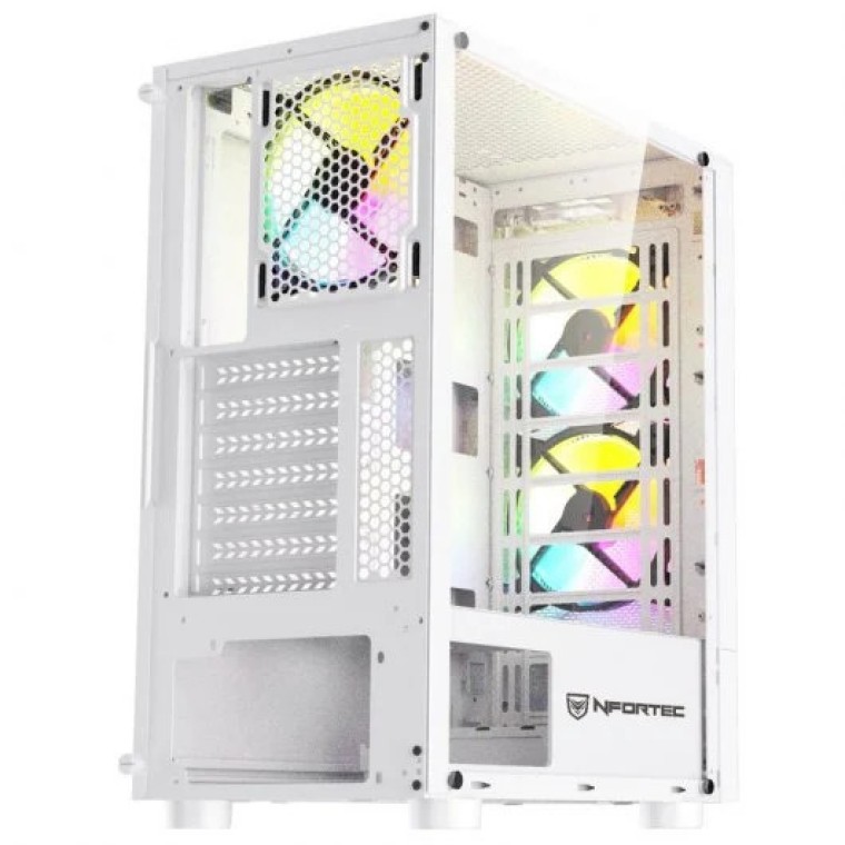 Nfortec Caelum White RGB Cristal Templado USB 3.0