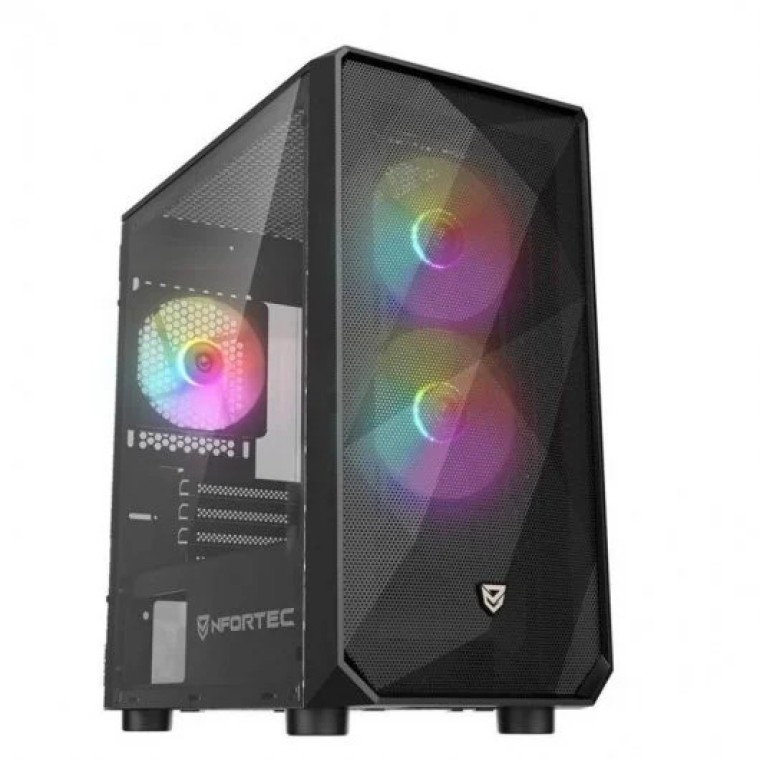 Nfortec Dys Cristal Templado USB 3.0 ARGB Negra