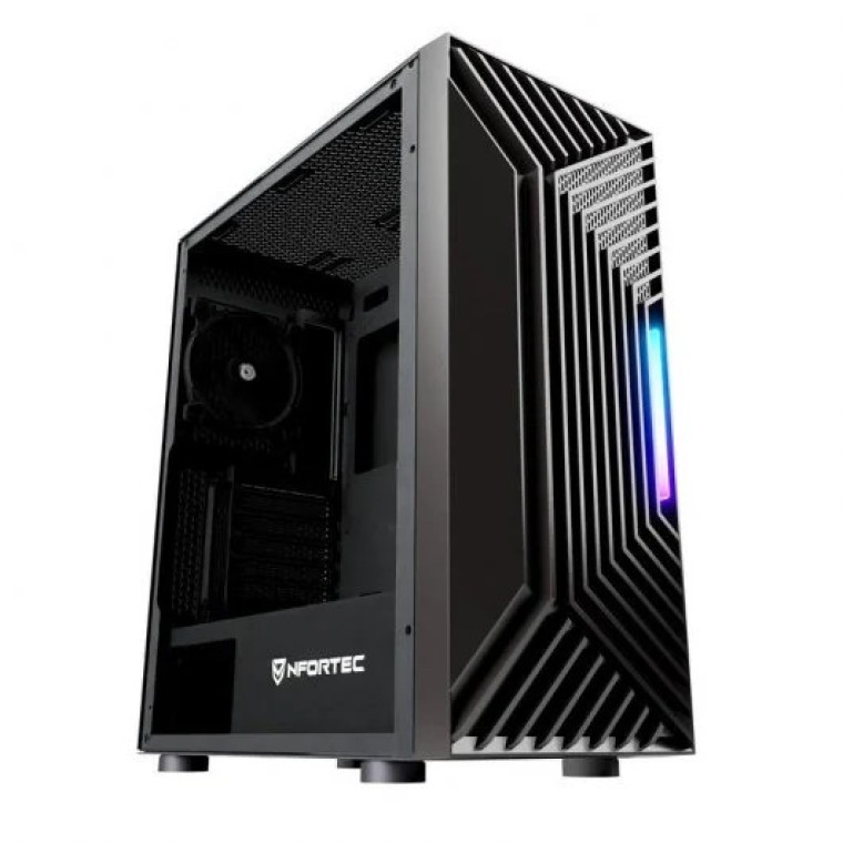 Nfortec Nervia Black ARGB Cristal Templado USB 3.0 Negra