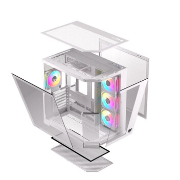 Torre PC Nfortec Pulsar ARGB Mid Tower ATX Cristal Templado USB-C Blanca Torre PC Nfortec Pulsar ARGB Mid Tower ATX Cristal Templado USB-C Blanca