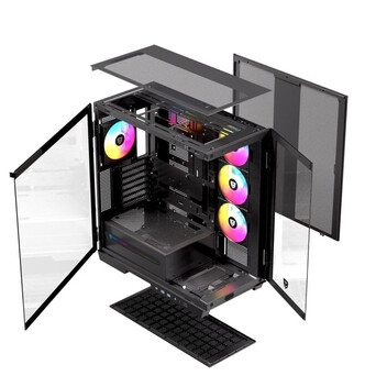 Torre PC Nfortec Ursa ARGB Semi Torre E-ATX Doble Cristal Templado USB-C Negra Torre PC Nfortec Ursa ARGB Semi Torre E-ATX Doble Cristal Templado USB-C Negra