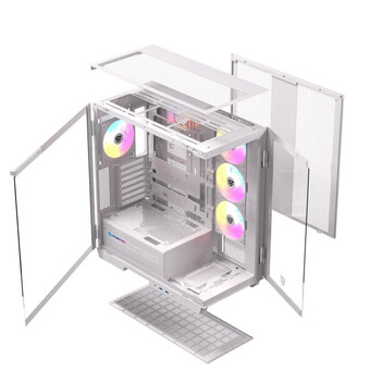 Torre PC Nfortec Ursa ARGB Semi Torre E-ATX Doble Cristal Templado USB-C Blanca