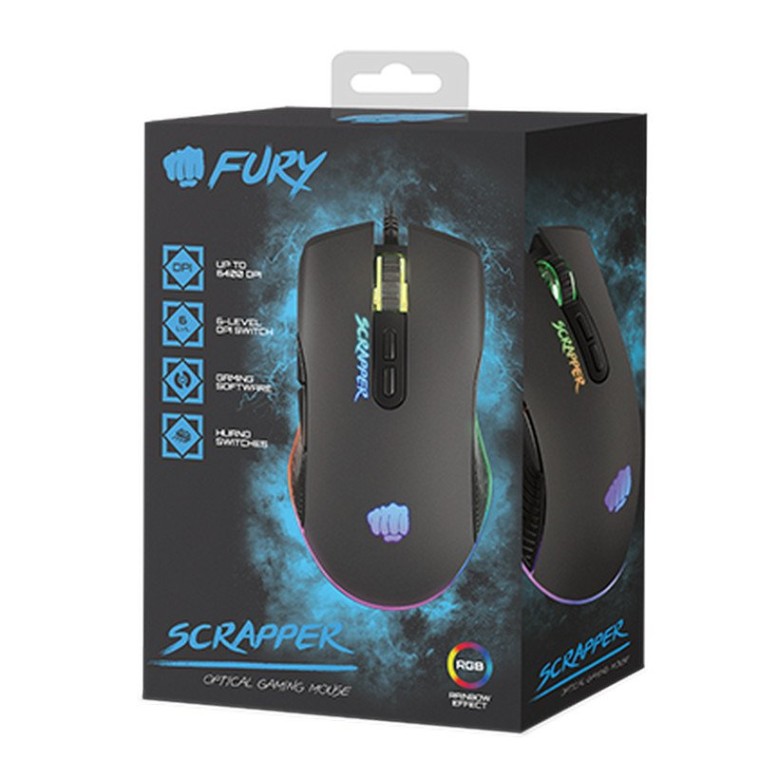 Fury Scrapperr Ratón Gaming 6400 DPI RGB