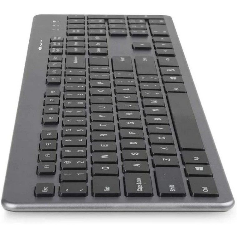 NGS Matrix Combo Teclado Multimedia Qwerty Español + Ratón Slim Inalámbricos Gris