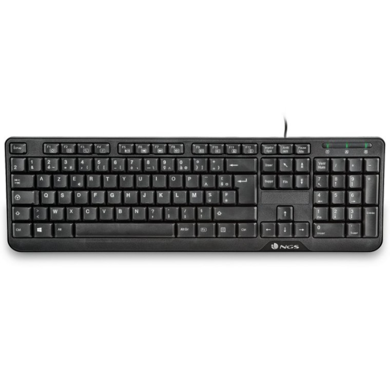 NGS Funky V3 Teclado USB Multimedia Plug & Play 1.4m Azerty Francés Negro