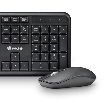Teclado de membrana NGS Serenity Kit Layout ES inalámbrico ratón ambidiestro silencioso extras Teclado de membrana NGS Serenity Kit Layout ES inalámbrico ratón ambidiestro silencioso extras
