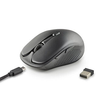 Evo Rust Black Ratón Inalámbrico Recargable Teclas Silenciosas 1600DPI