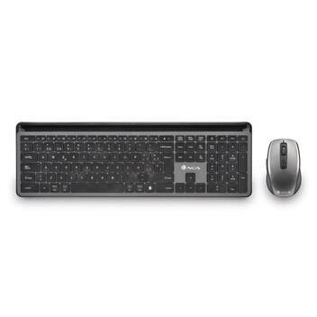 NGS Eclipse Kit Teclado + Ratón Multifunción Inalámbricos Recargables con 12 Teclas Multimedia