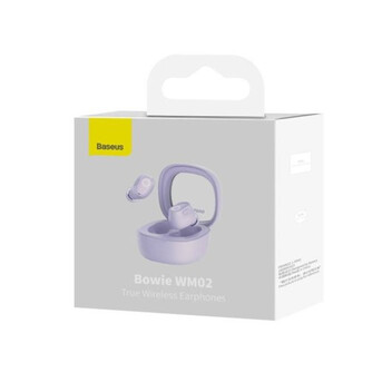 Baseus Bowie WM02 Auriculares Inalámbricos Bluetooth con Estuche de Carga Púrpura