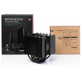 Ventilador CPU Disipador CPU Noctua NH-D12L chromax.black 120mm 2000 RPM PWM Altura Reducida Negro