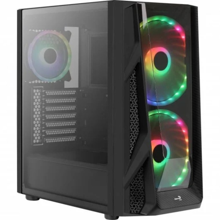 Aerocool NightHawk Duo ARGB Cristal Templado USB 3.0 Negra