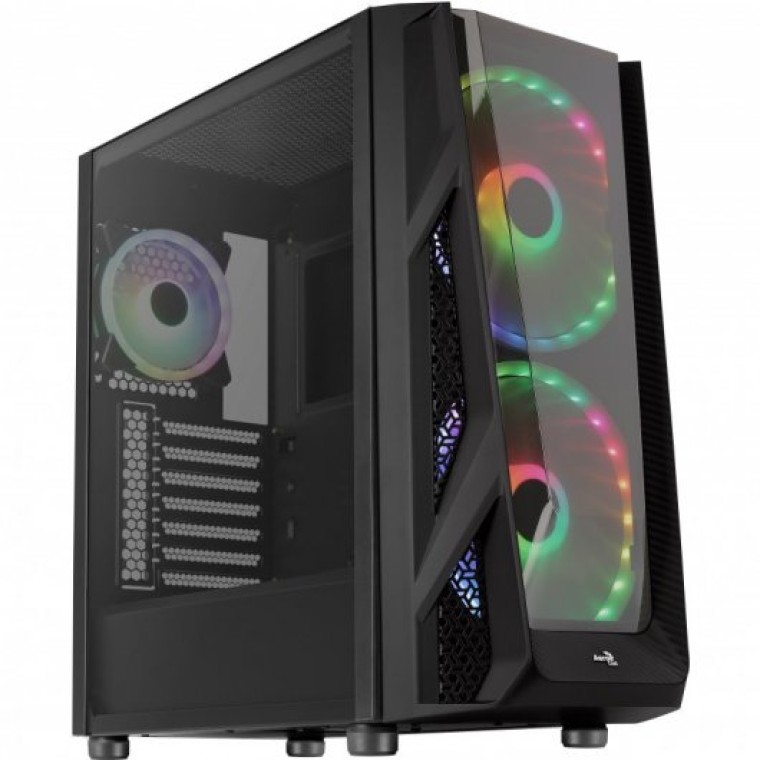 Aerocool NightHawk Duo ARGB Cristal Templado USB 3.0 Negra