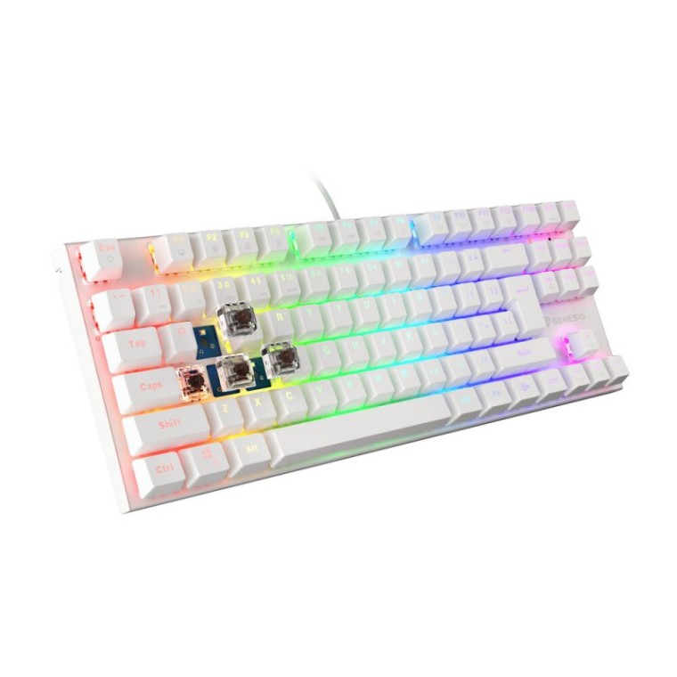 Genesis Thor 303 TKL Teclado Mecánico Gaming RGB Switch Marrón Blanco