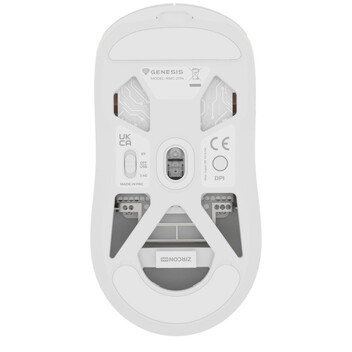 Ratón Genesis inalámbrico 26000 DPI ambidiestro Bluetooth USB Type-C blanco