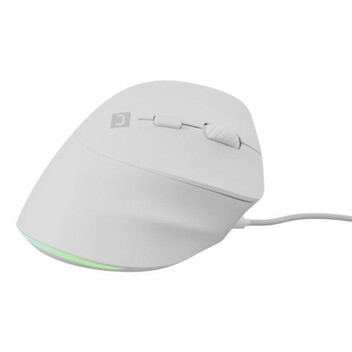 Ratón NATEC con cable 12800 DPI vertical mano derecha LED RGB 6 botones blanco