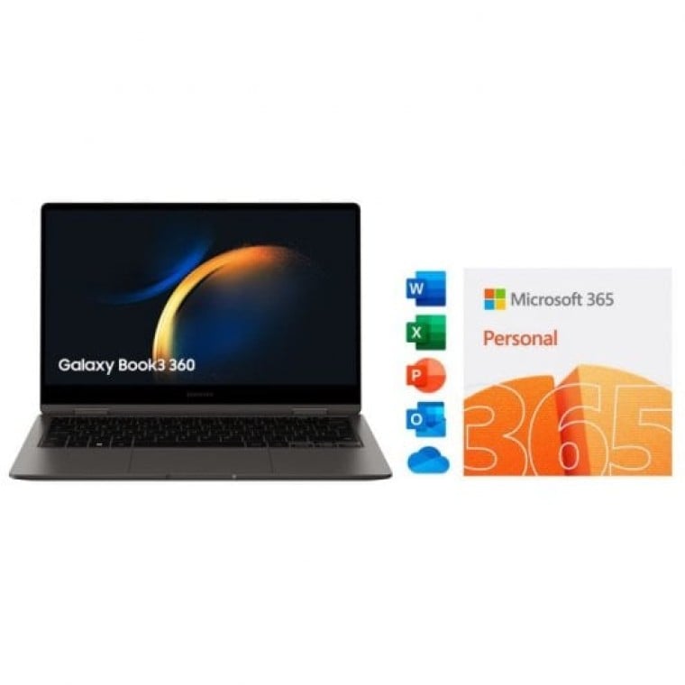 Samsung Galaxy Book3 360 Intel Evo Core i5/16GB/512GB SSD/13.3" Táctil + Microsoft 365 Personal 12 M