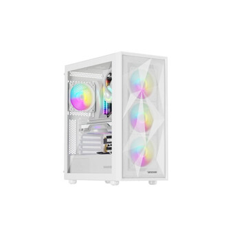 Torre PC Torre GENESIS Diaxid 605 ARGB Blanca Vidrio Templado ATX 4 Ventiladores RGB