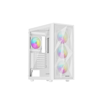 Torre PC Torre GENESIS Diaxid 605 ARGB Blanca Vidrio Templado ATX 4 Ventiladores RGB