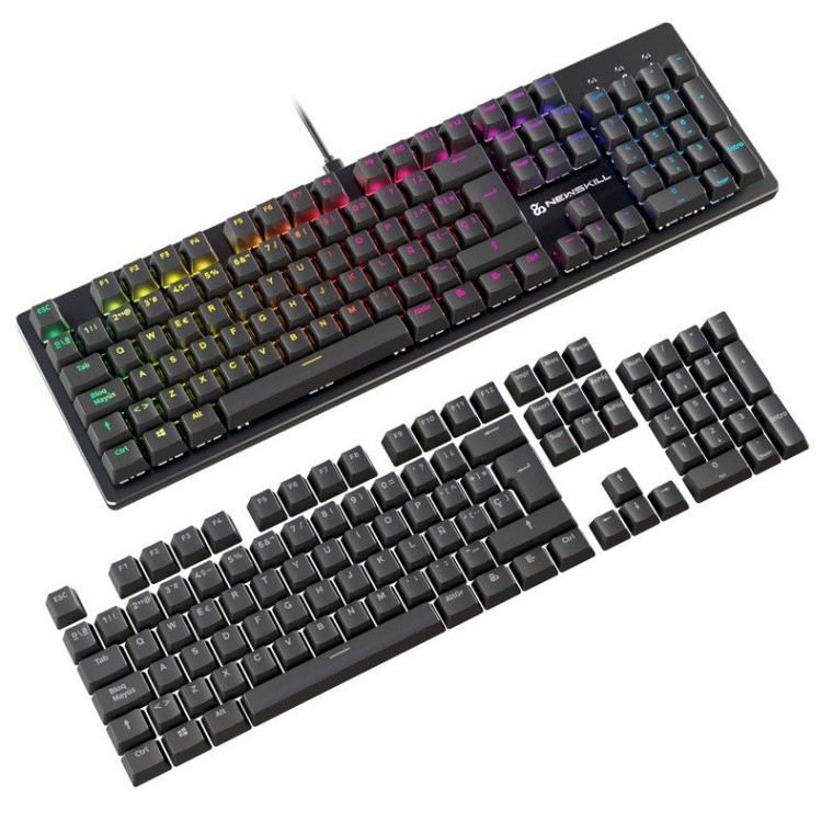 Newskill Serike V2 Keycap Set Pack de Personalización de Teclas Negro para Teclados Mecánicos