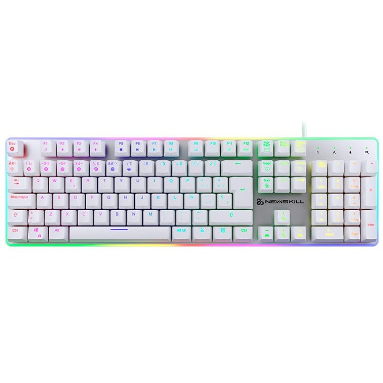 Newskill Gungnyr Pro Ivory Teclado Optomecánico Gaming RGB Switches Gateron Red Intercambiables