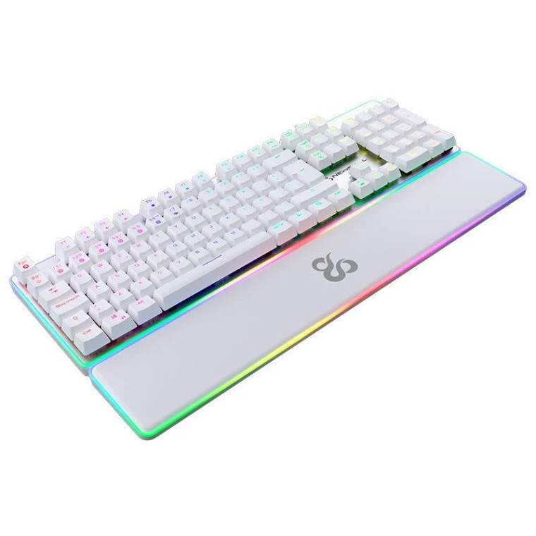 Newskill Gungnyr Pro Ivory Teclado Optomecánico Gaming RGB Switches Gateron Red Intercambiables