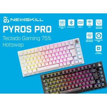 Newskill Pyros PRO Teclado Gaming Inalámbrico Mecánico 75% Hotswap Negro