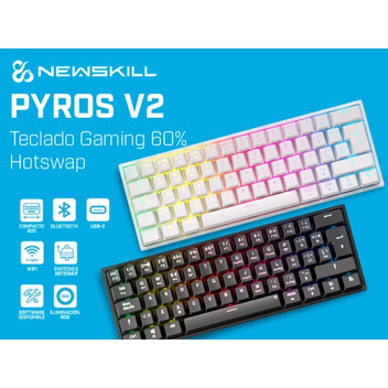 Newskill Pyros V2 Teclado Gaming Inalámbrico Mecánico 60% Hotswap Blanco