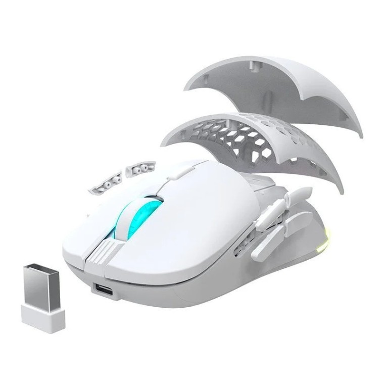 Newskill Arakne Elite Ivory Ratón Inalámbrico RGB 16000 DPI Blanco