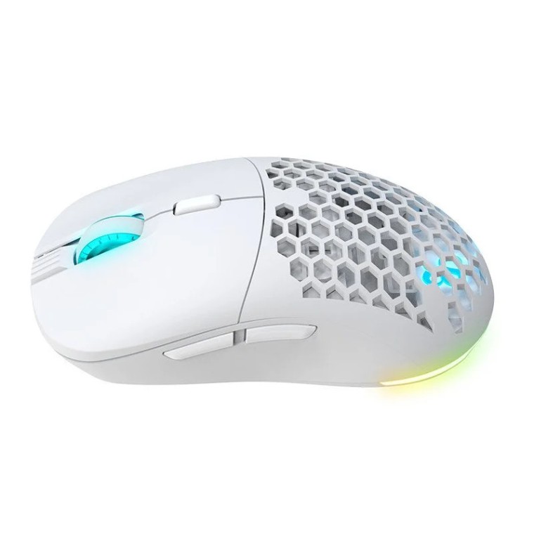 Newskill Arakne Elite Ivory Ratón Inalámbrico RGB 16000 DPI Blanco