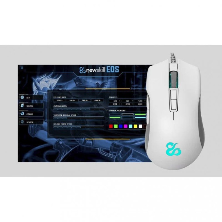 Newskill Eos Ivory Ratón Gaming Professional RGB 16000DPI Blanco