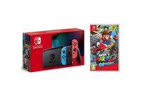 Nintendo Switch Azul Neón/Rojo Neón V2 + Super Mario Odyssey
