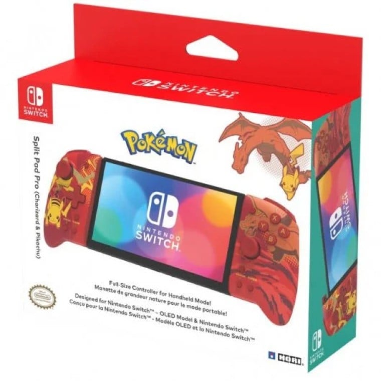 Hori Split Pad Pro Pokemon Pikachu y Charizard Gamepad para Nintendo Switch/OLED