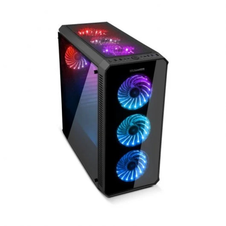 Nox Hummer TGX Rainbow RGB 3.0 USB Cristal Templado LED Negra