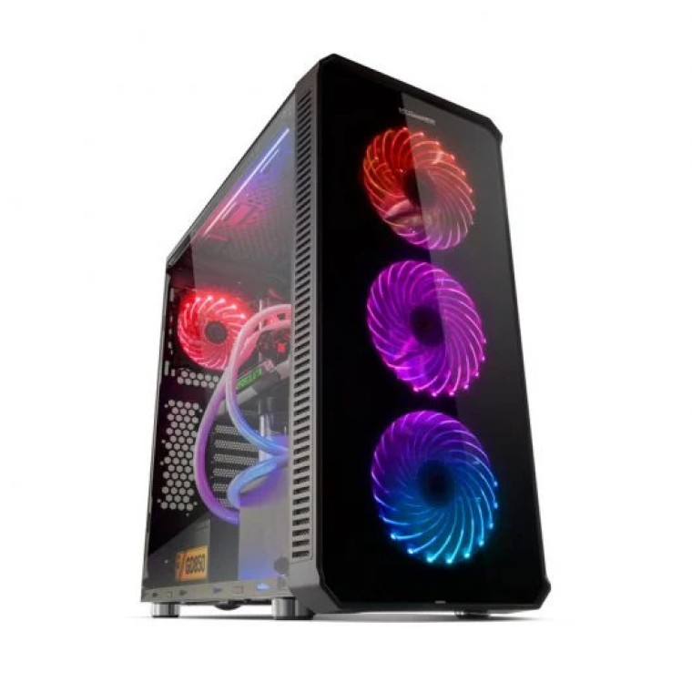 Nox Hummer TGX Rainbow RGB 3.0 USB Cristal Templado LED Negra