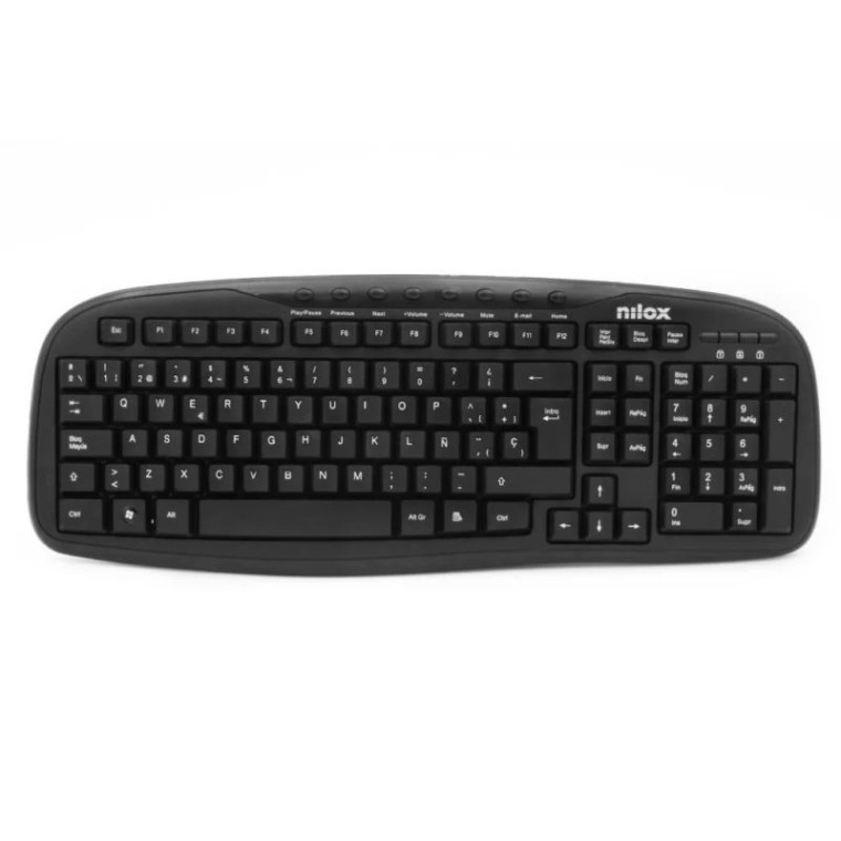 Nilox NXKBE000001 Teclado Multimedia USB Negro