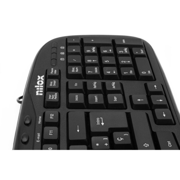 Nilox NXKBE000001 Teclado Multimedia USB Negro