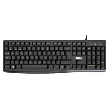 Teclado de membrana Nilox NXKBE000013 Layout ES 12 teclas multimedia USB negro Teclado de membrana Nilox NXKBE000013 Layout ES 12 teclas multimedia USB negro