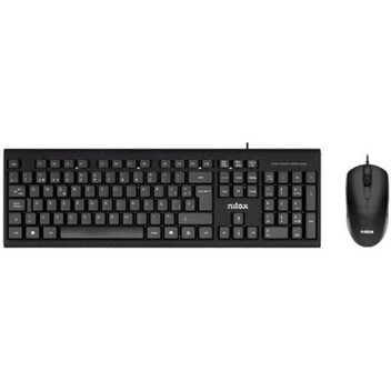 Teclado membrana Nilox NXKME0011 Layout ES con ratón óptico y cable USB