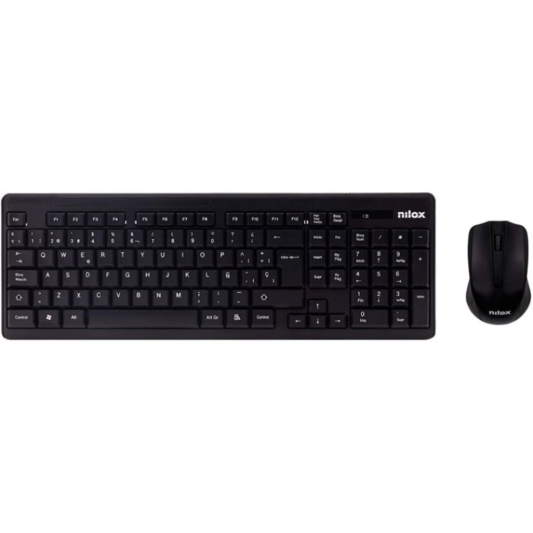 Nilox Combo Teclado + Ratón Inalámbricos Negro